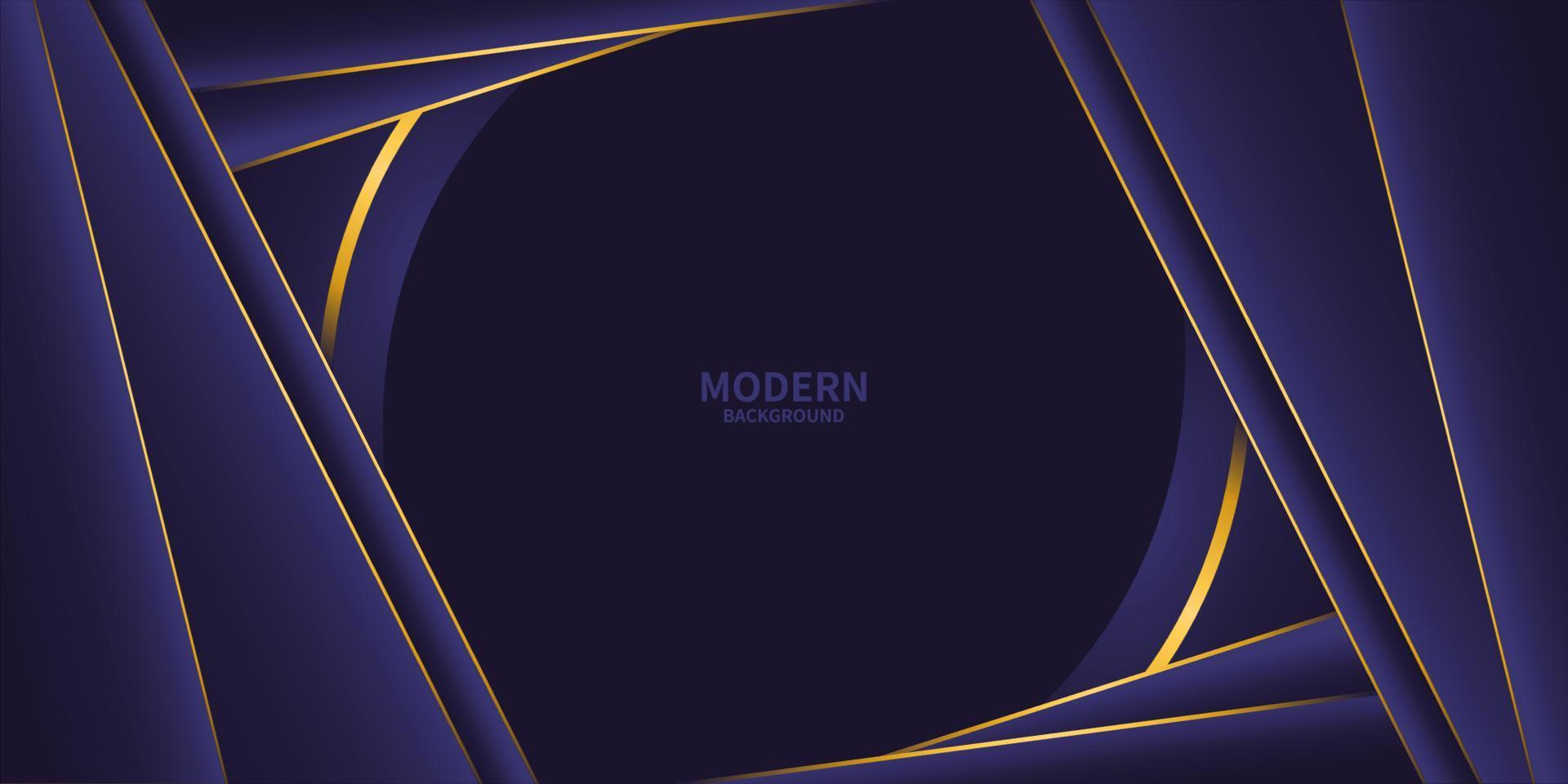 modern background with dark blue shapes and stripe gold color, dark blue modern background good for banners, decorations, presentations vector