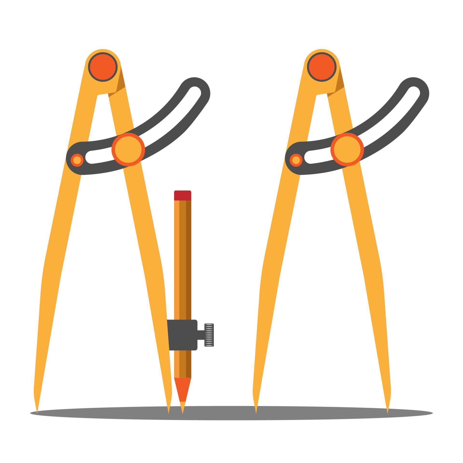 wing divider caliper flat vector for manufacturing, flat icon divisor