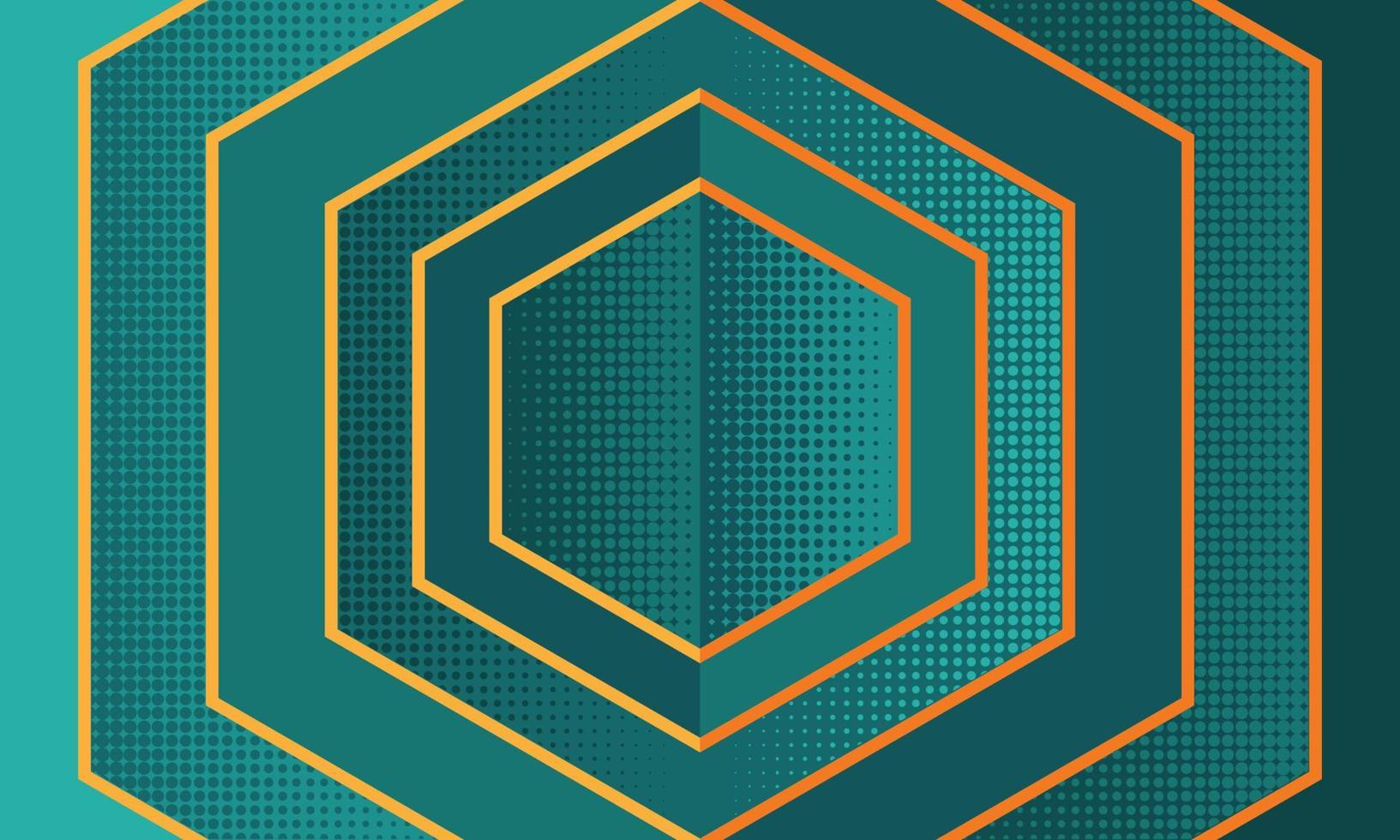 green polygon background vector with orange lines, polygon texture background suitable for presentations, banners, posters, wallpapers