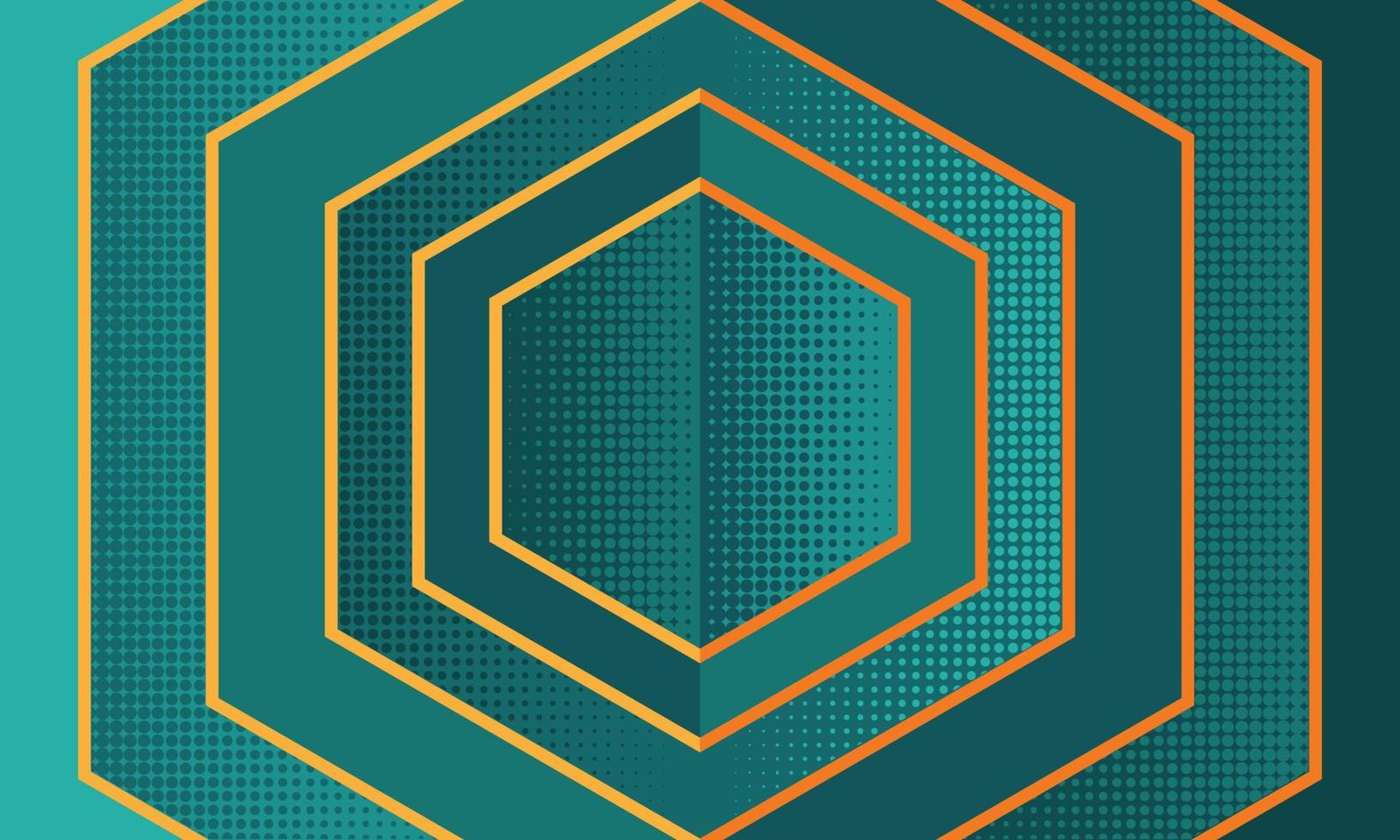 green polygon background vector with orange lines, polygon texture background suitable for presentations, banners, posters, wallpapers