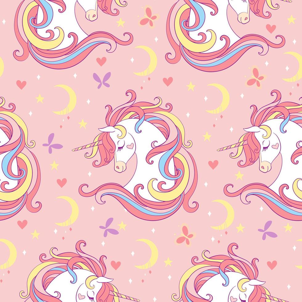 Seamless unicorn pattern vector