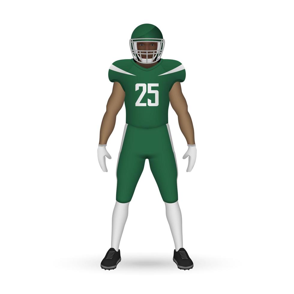 3D realistic American football player vector