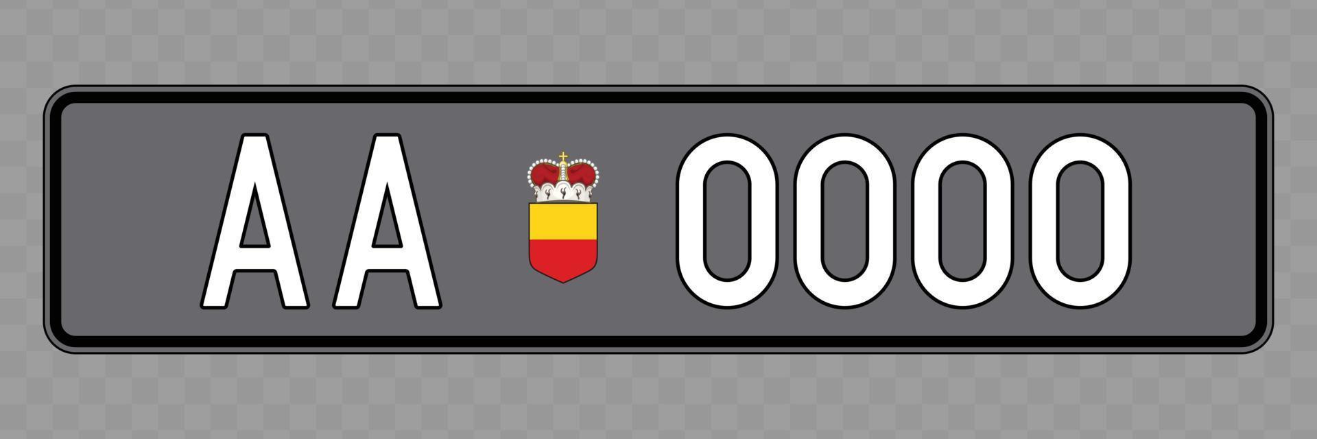 Vehicle number plate. vector