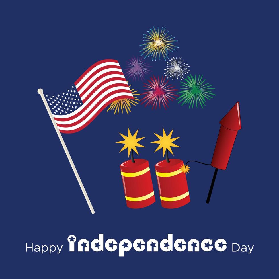 happy independence day card on white background vector
