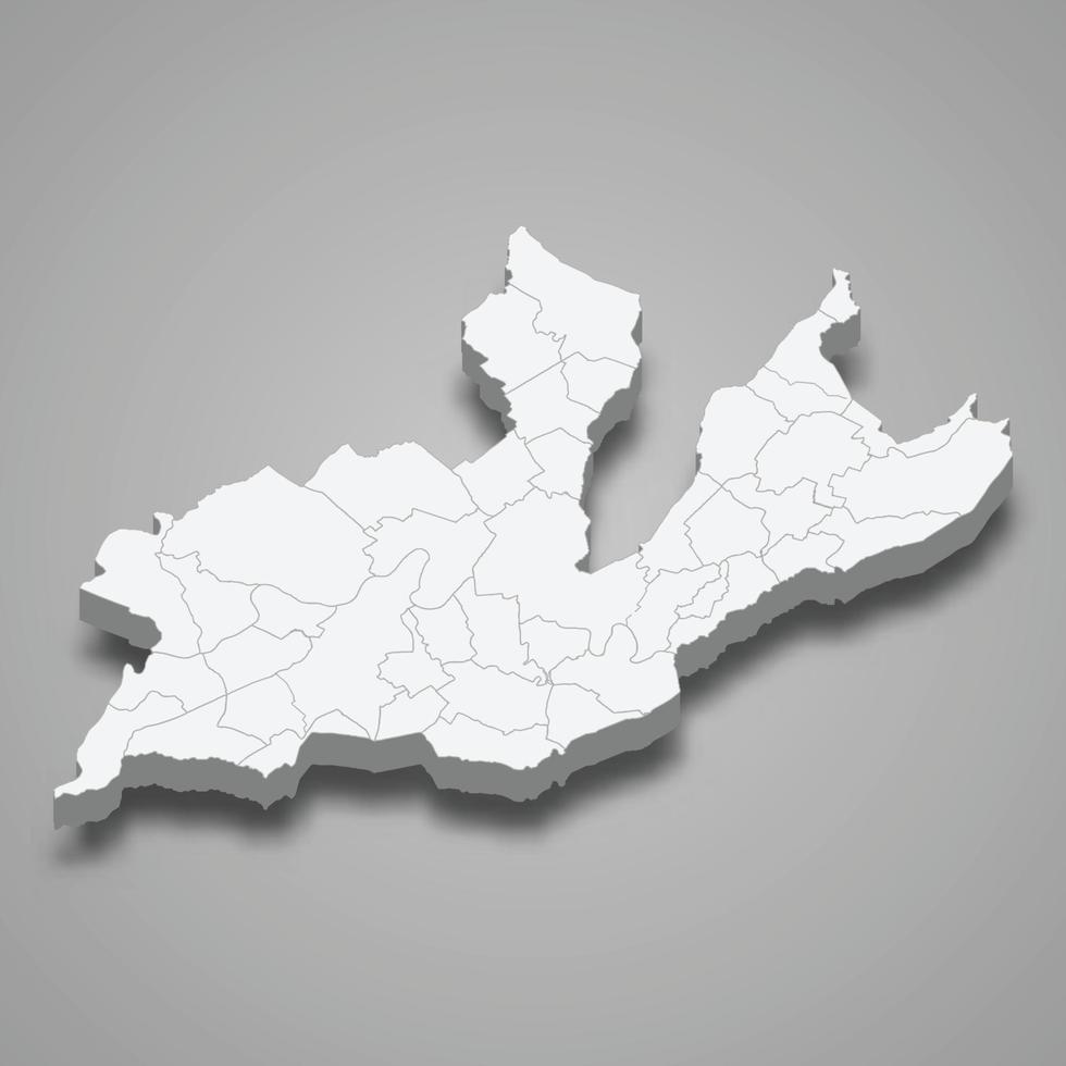 3d isometric map of Geneva is a canton of Switzerland vector