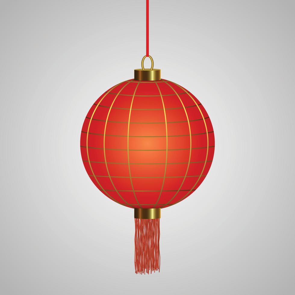 Chinese hanging red lanterns vector