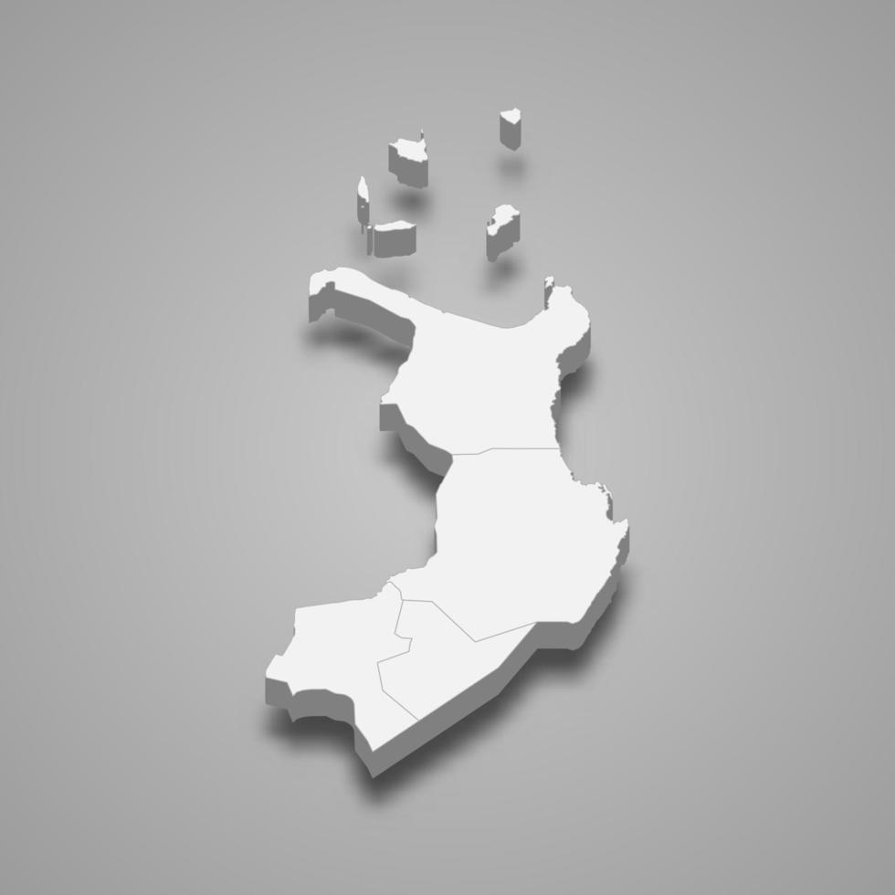 3d isometric map of Cagayan Valley is a region of Philippines, vector