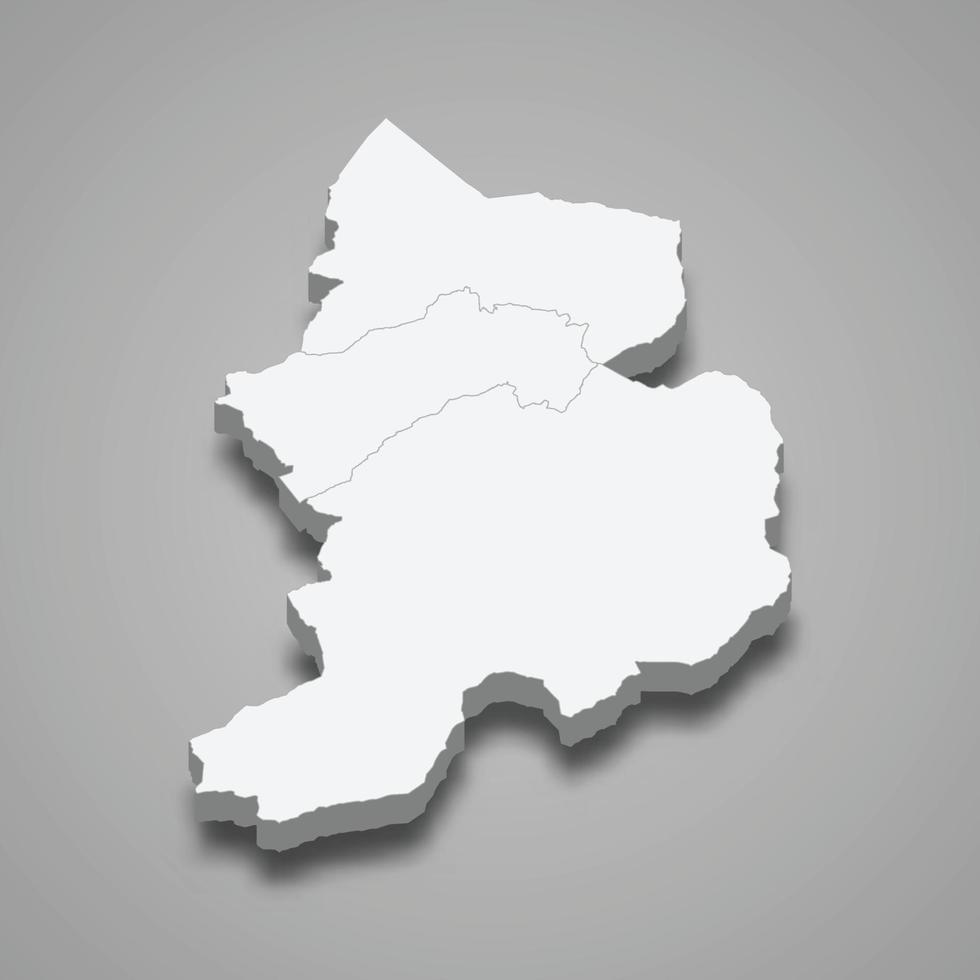 3d isometric map of Glarus is a canton of Switzerland vector
