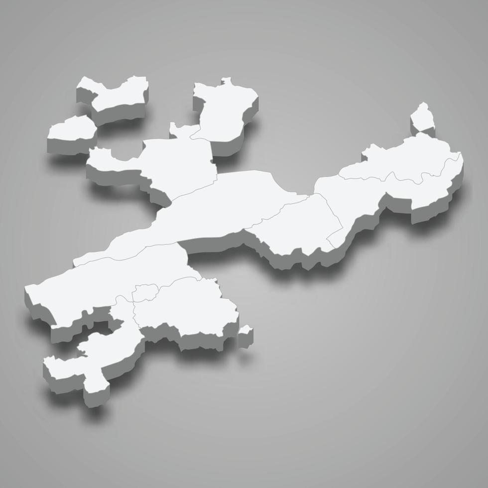 El mapa isométrico 3d de solothurn es un cantón de suiza vector