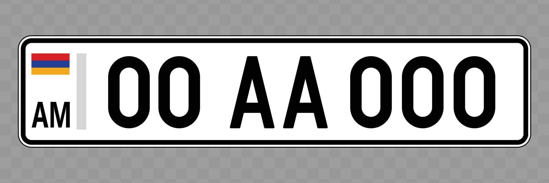 Vehicle number plate. vector