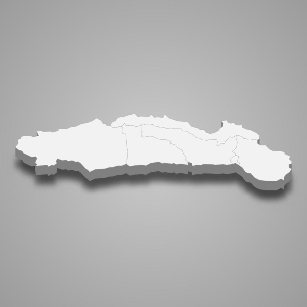 El mapa isométrico 3d de gorontalo es una provincia de indonesia vector