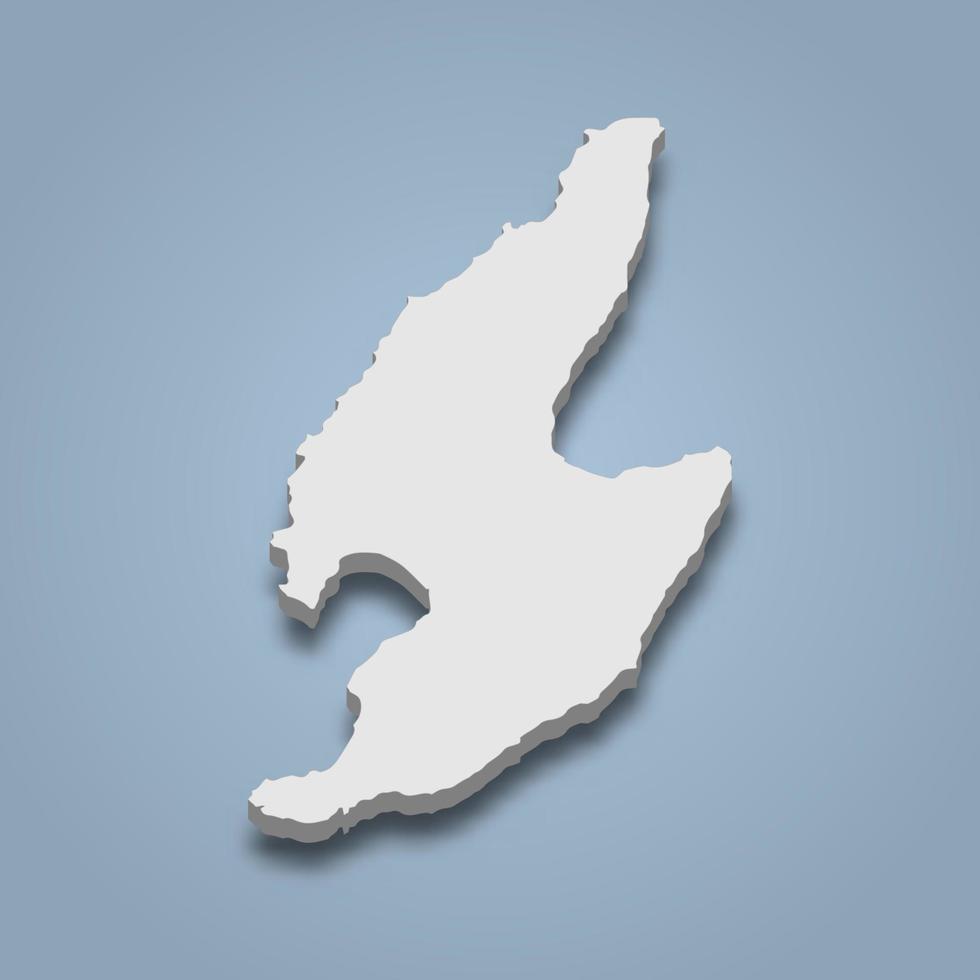El mapa isométrico 3d de sado es una isla en japón vector