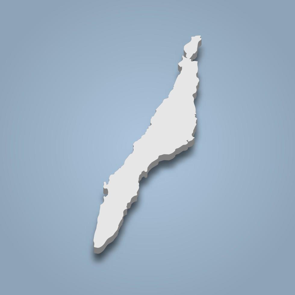 3d isometric map of Cebu is an island in Philippines vector