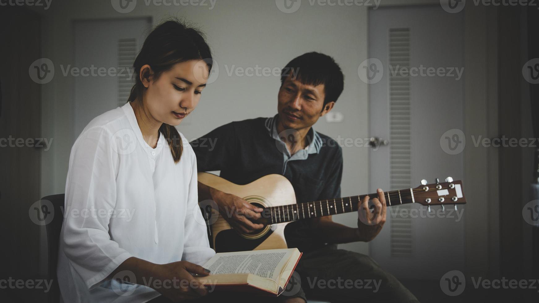 Christian family groups praying with Holy Bible. photo