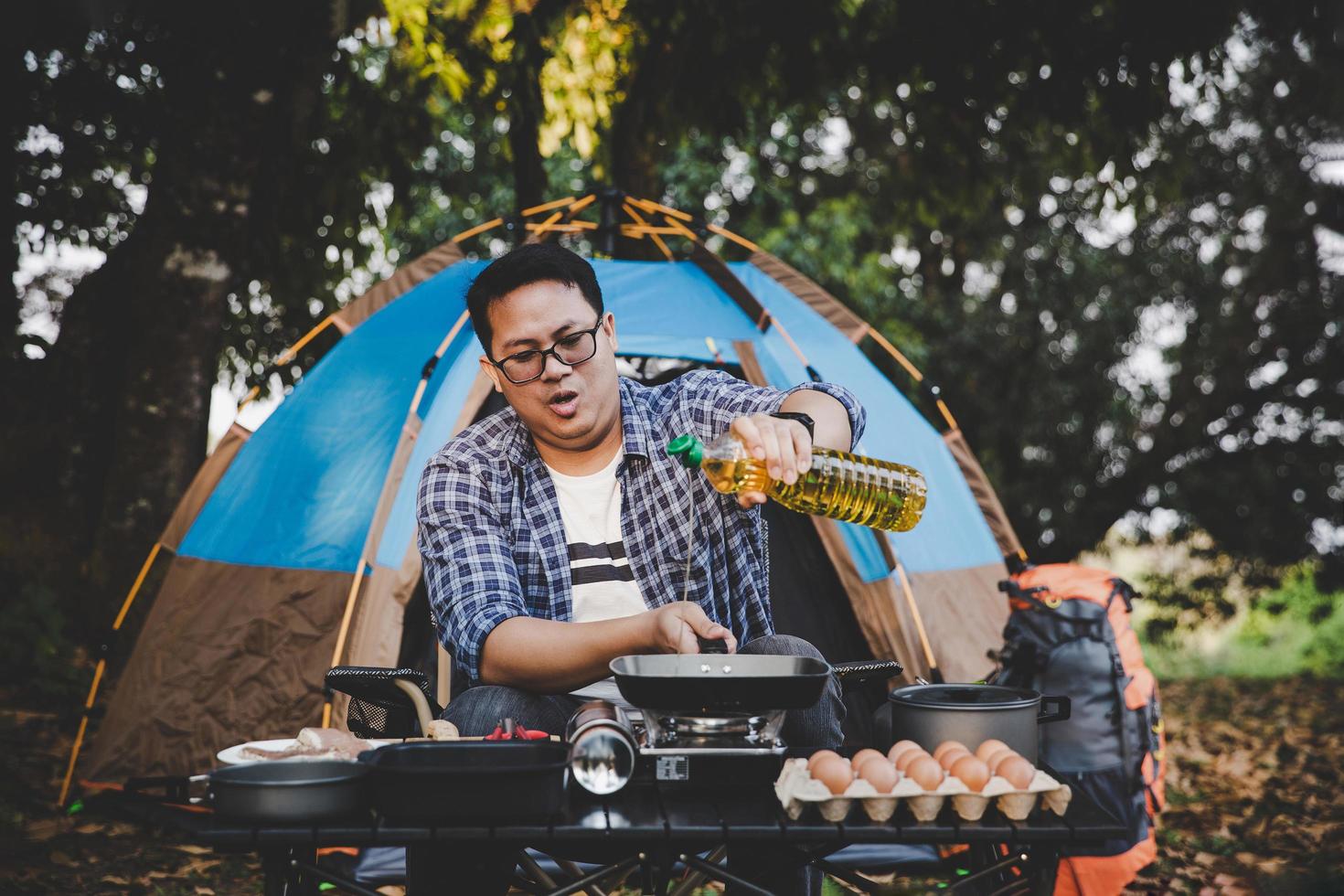 Man On Camping Holiday photo