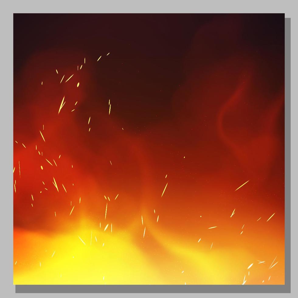 fire flames Burning red hot sparks realistic abstract background for Social Media Post vector