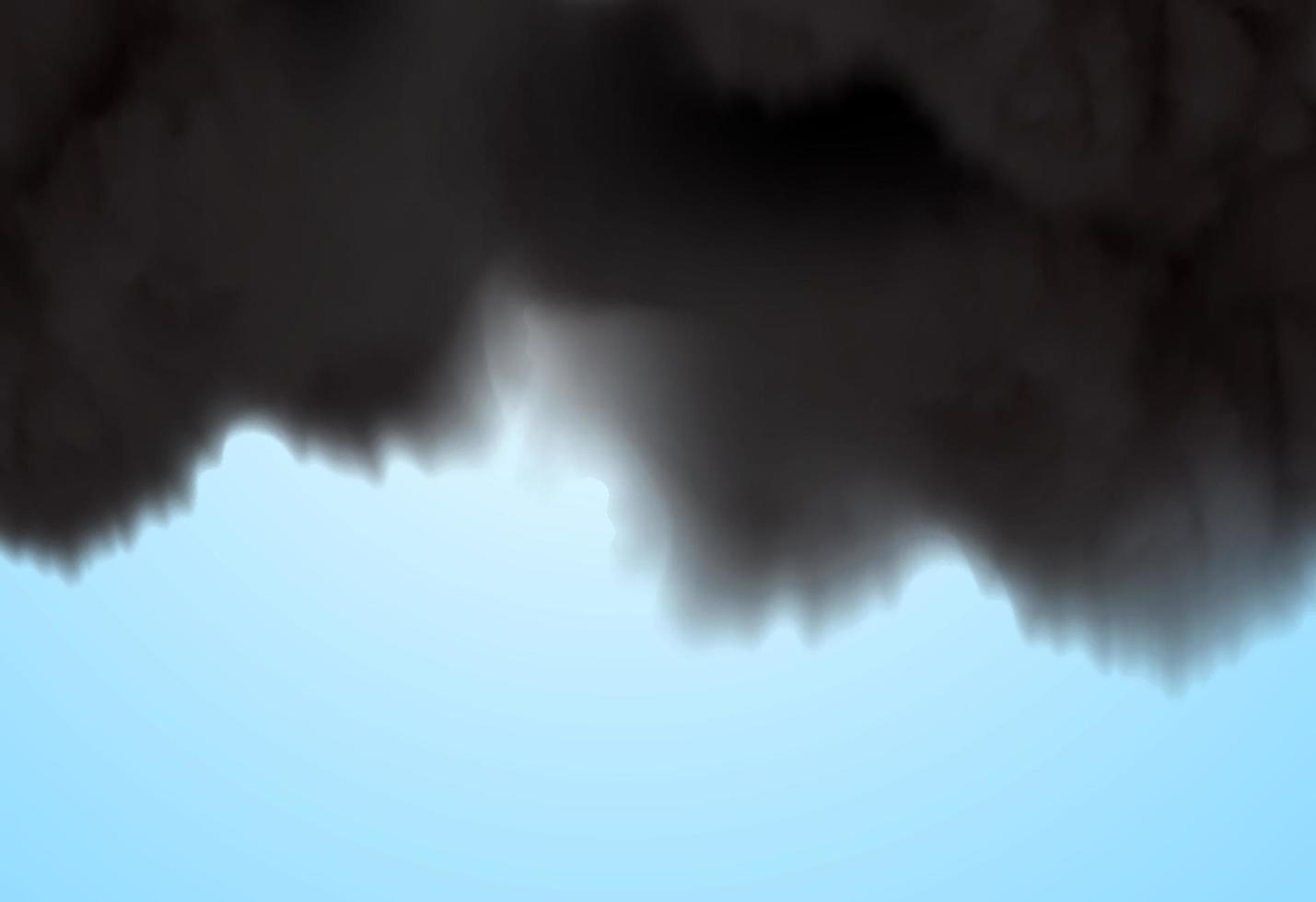 Black smoke clouds .Industrial smog, factory or plant environmental air pollution isolated on a white background.Vector realistic illustration. vector