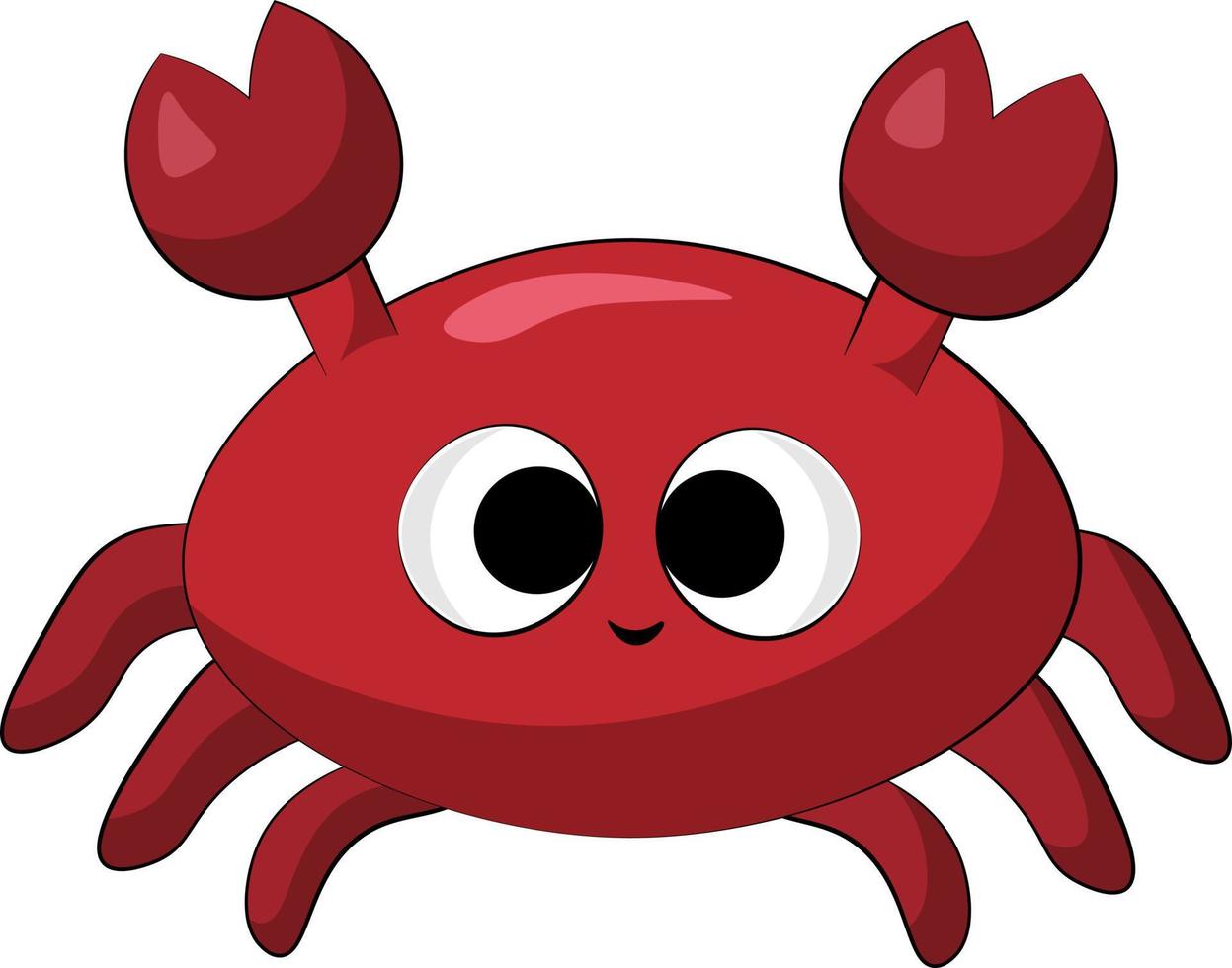 Cute cartoon Crab. Draw illustration in color vector