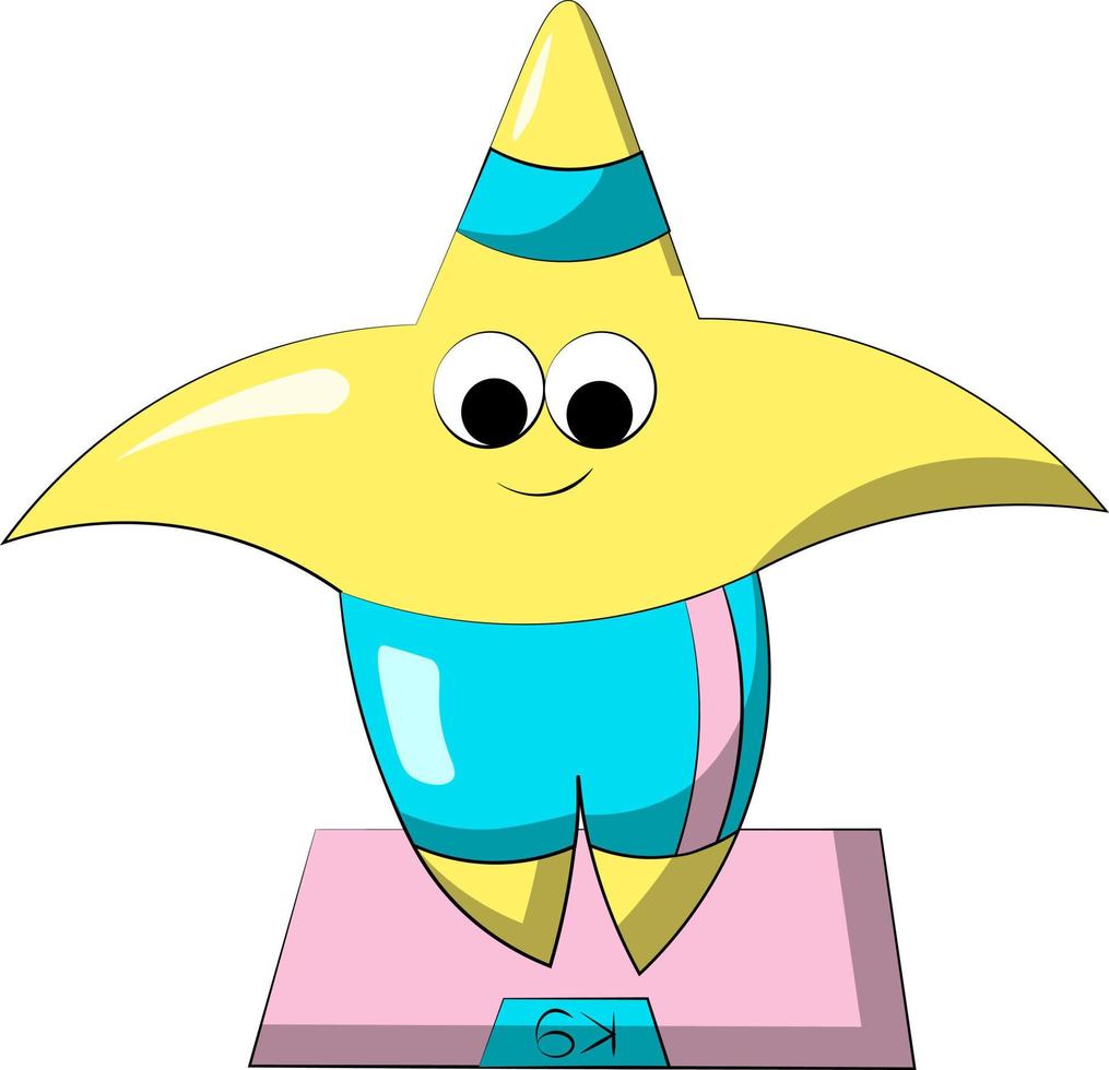 Cute cartoon sports Stars on the Scale. Draw illustration in color vector