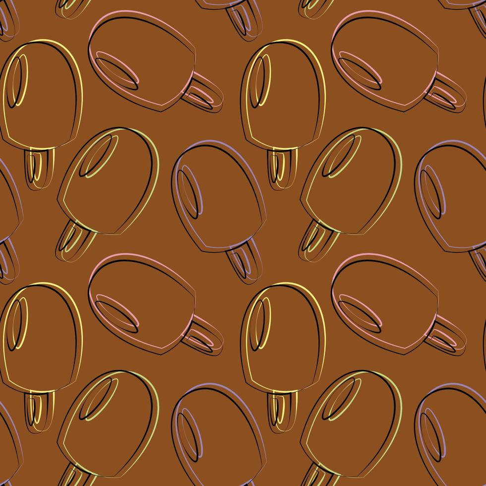 Seamless vector pattern with outline eskimo pie