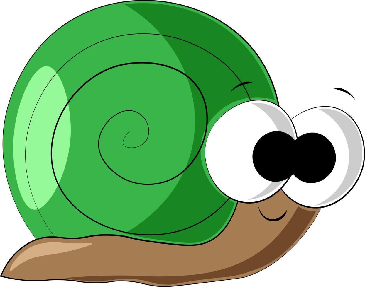 Cute cartoon Snail. Draw illustration in color vector
