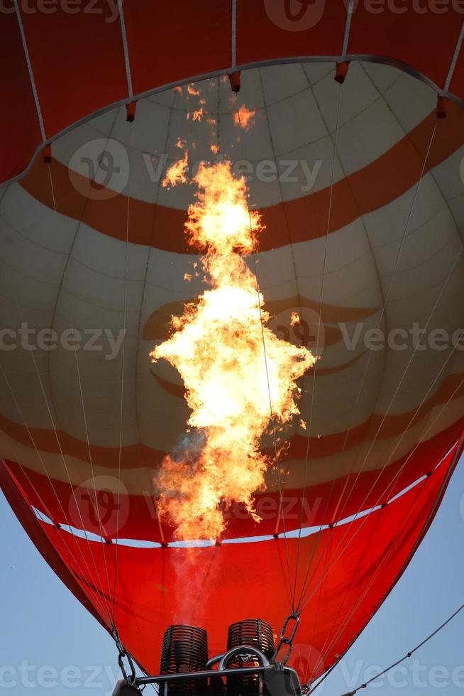 Hot air balloon being inflated photo