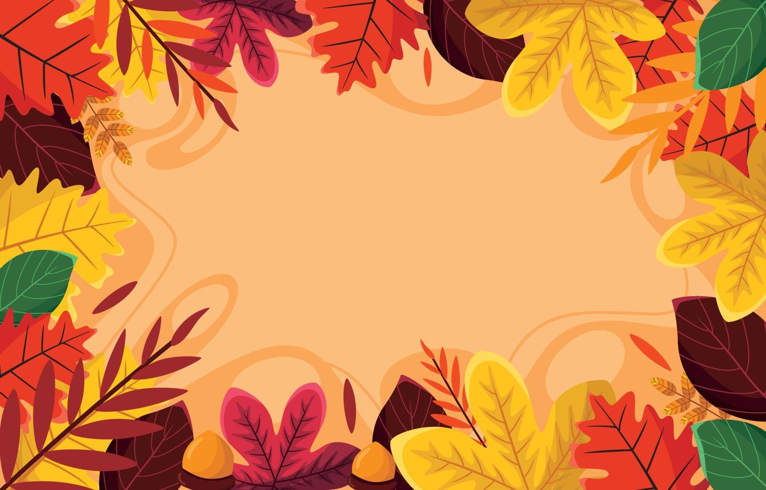 Autumn with Fallen Leaves Concept vector