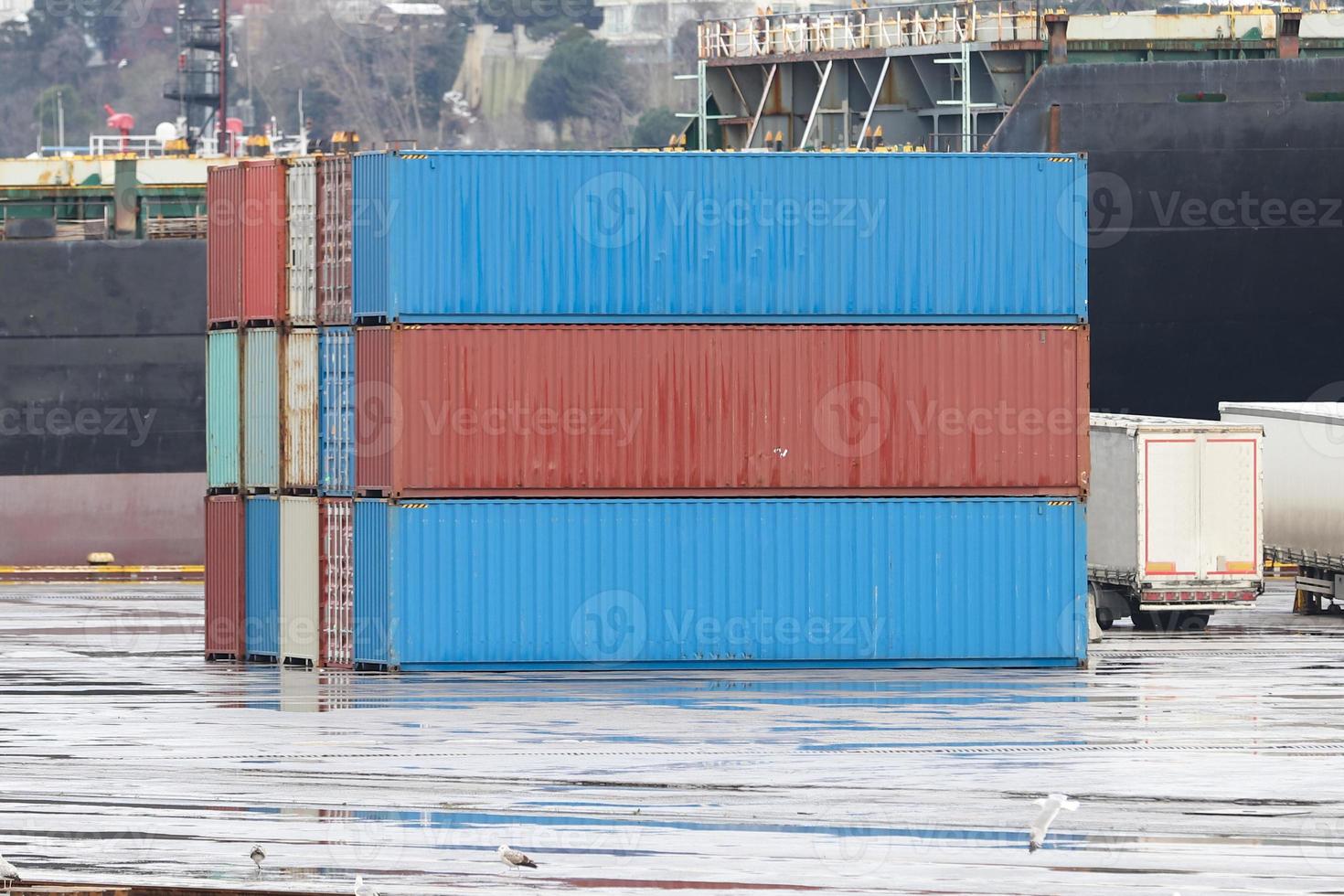 Containers in a port photo