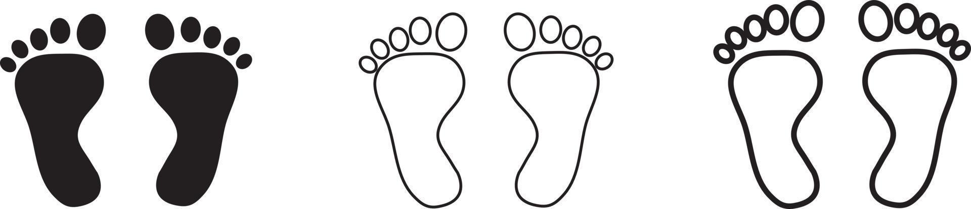 Vector icon illustration material of foot, footprint, sole
