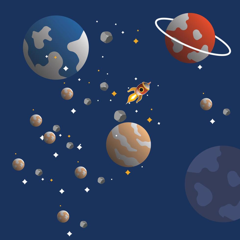 Solar system of planets illustration vector