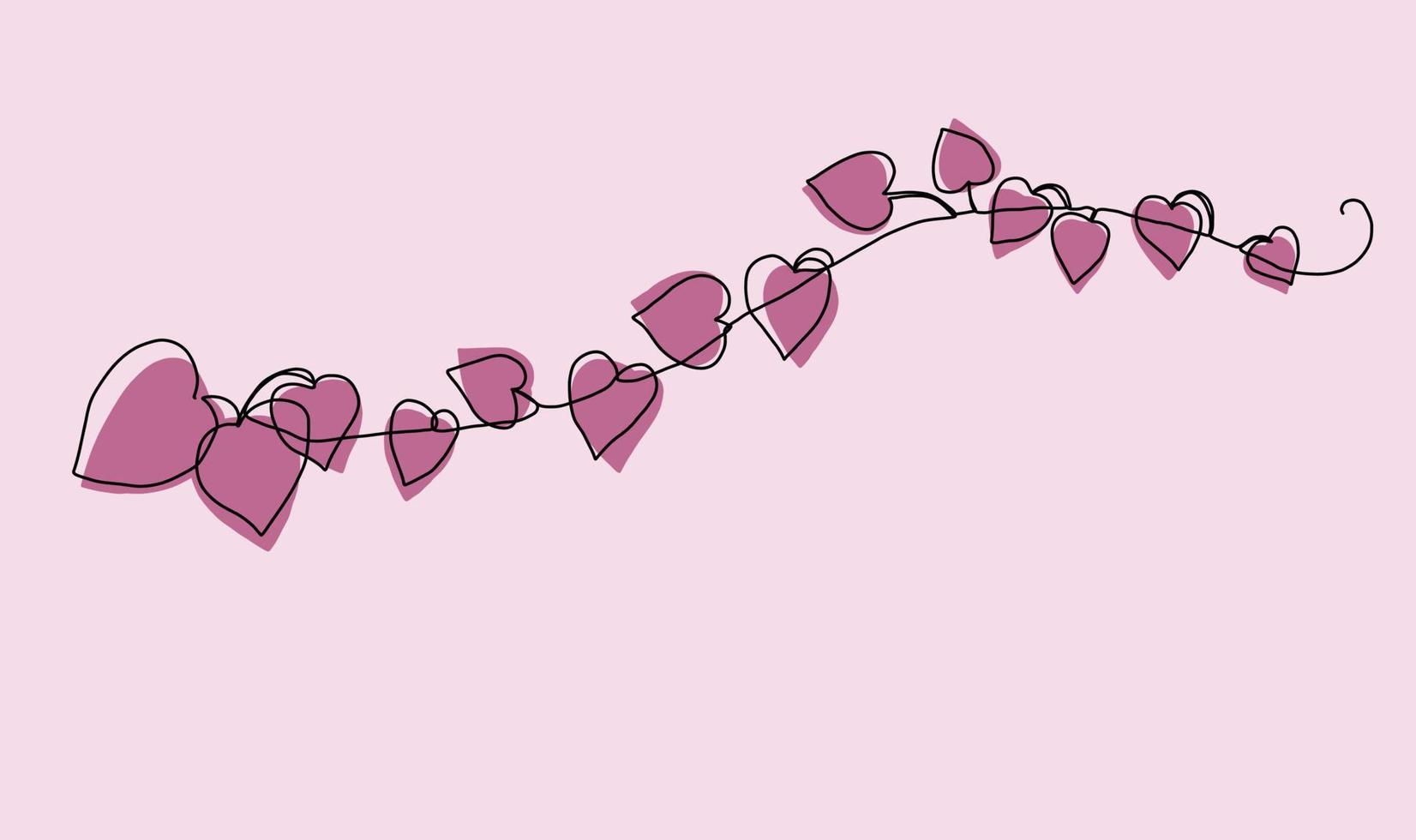 Simplicity ivy continuous line freehand drawing. vector