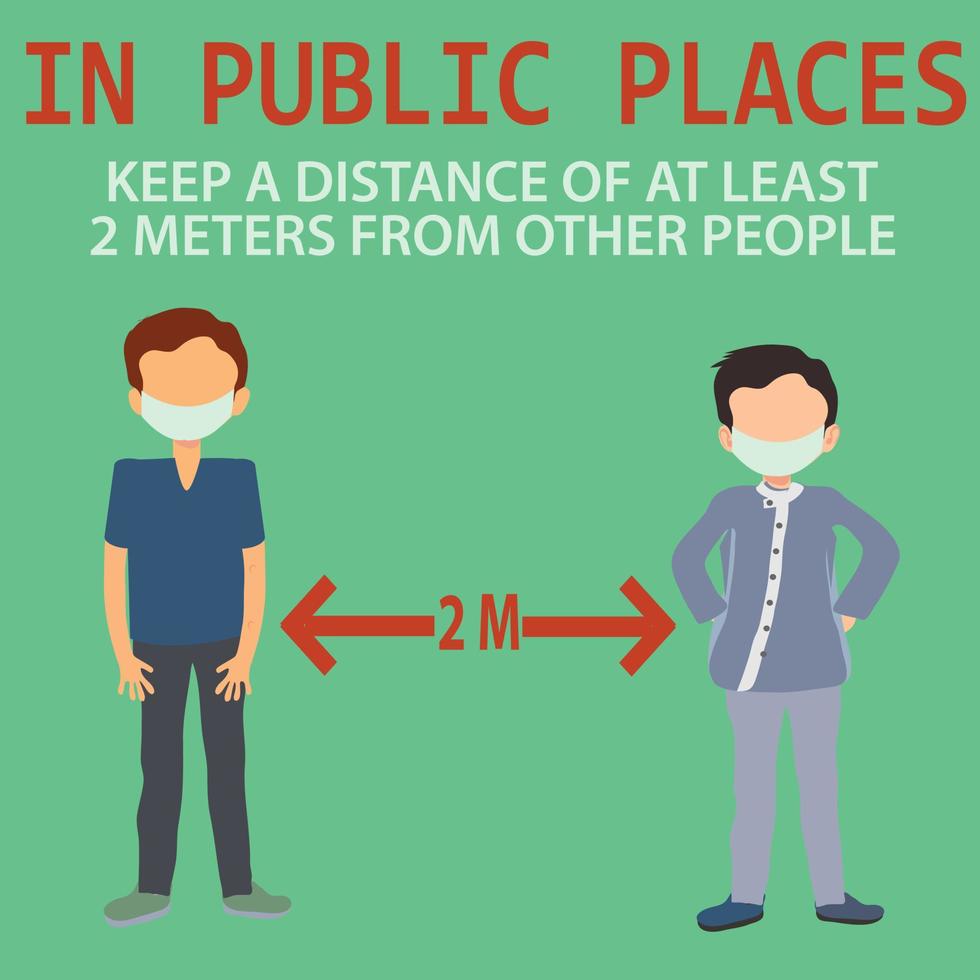 Social distancing people to prevent COVID-19 vector