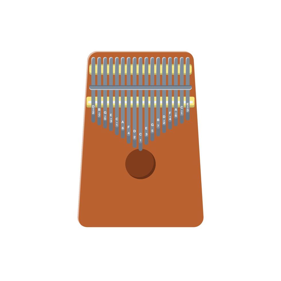 Kalimba Flat Illustration. Clean Icon Design Element on Isolated White Background vector