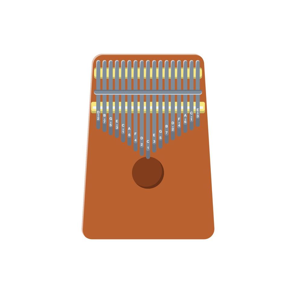 ilustración plana kalimba. elemento de diseño de icono limpio sobre fondo blanco aislado vector