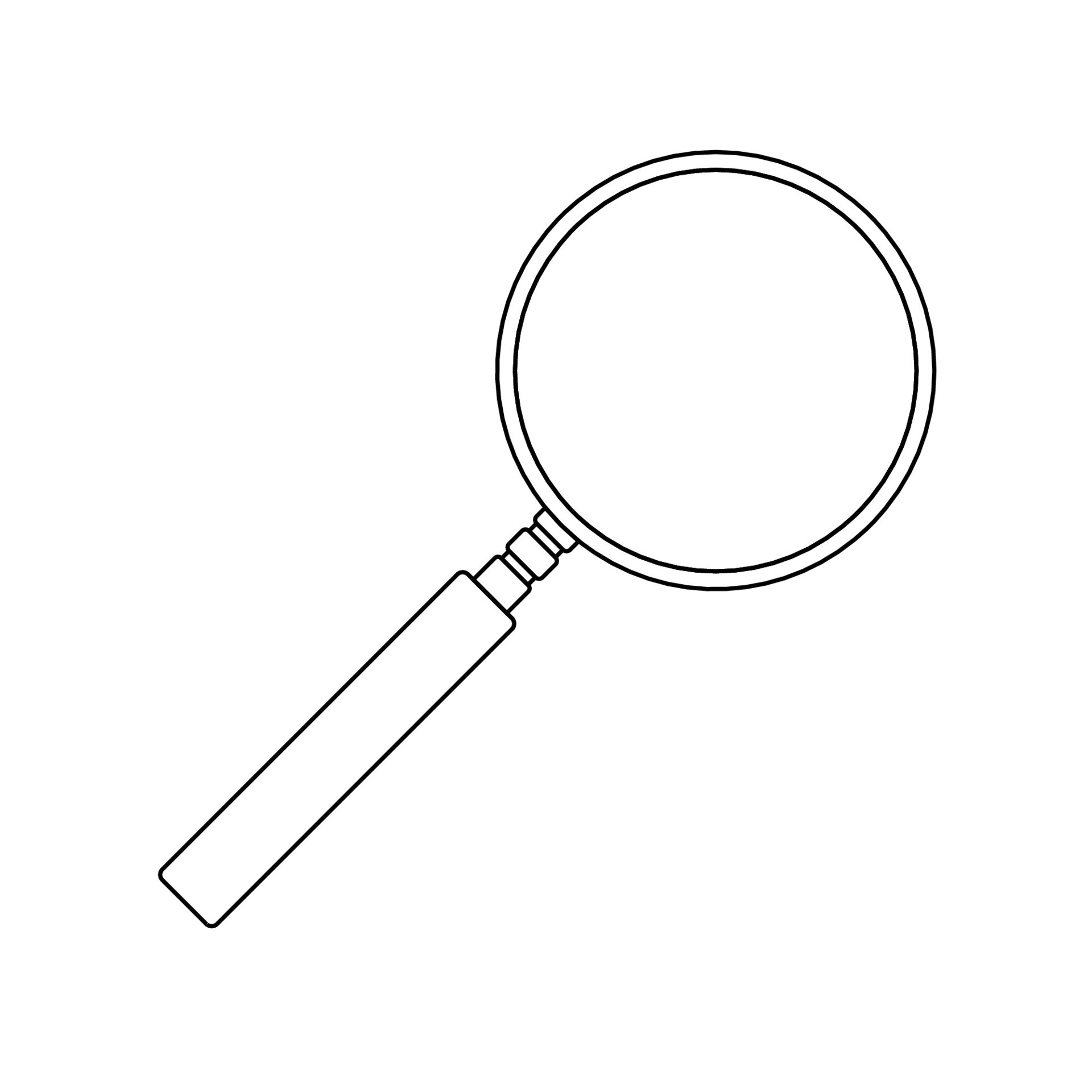 Magnifying Glass Outline Icon Illustration on Isolated White Background