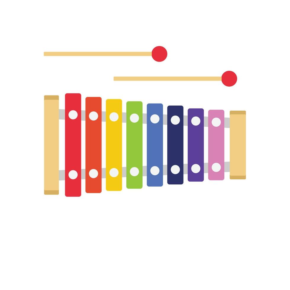 Xylophone Flat Illustration. Clean Icon Design Element on Isolated White Background vector