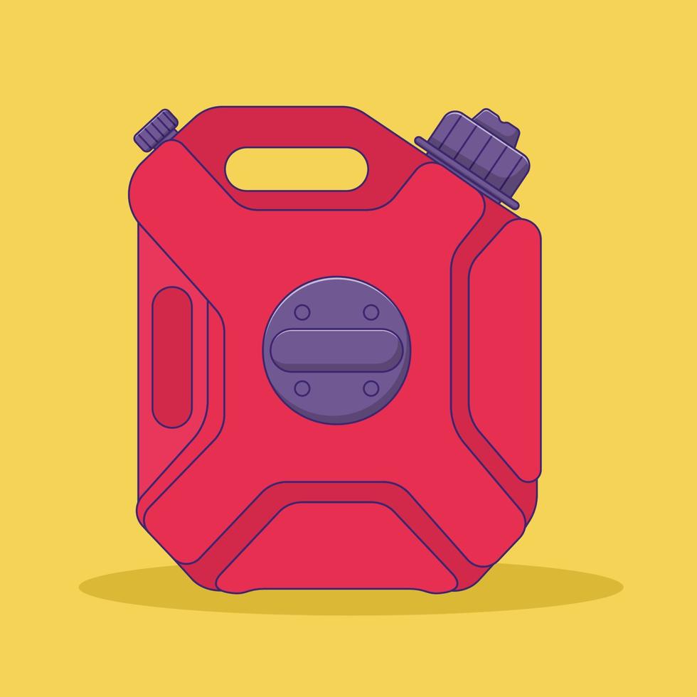 Fuel Jerrycan Vector Illustration. Object. Gasoline Canister Vector. Flat Cartoon Style Suitable for Web Landing Page, Banner, Flyer, Sticker, Card, Background