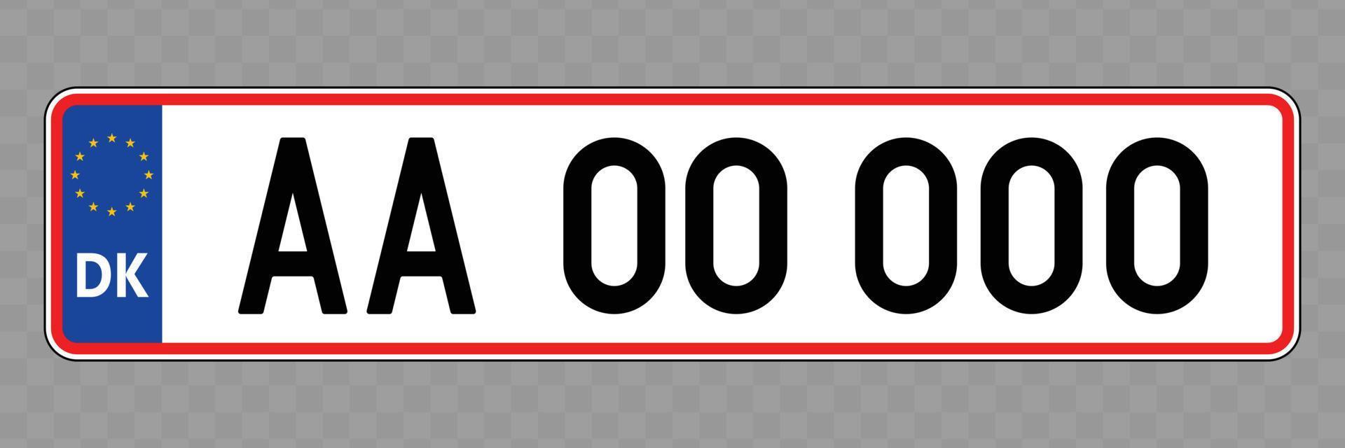 Vehicle number plate vector
