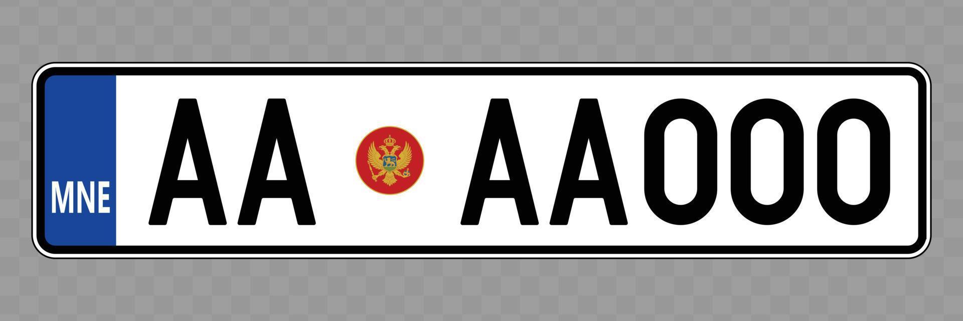 Vehicle number plate. vector