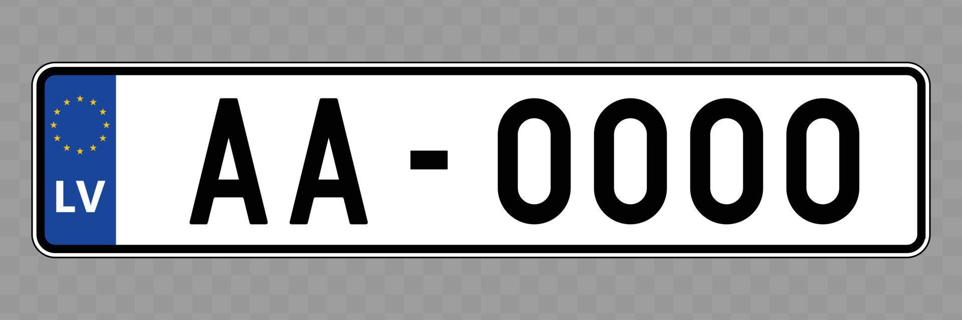 Vehicle number plate. vector