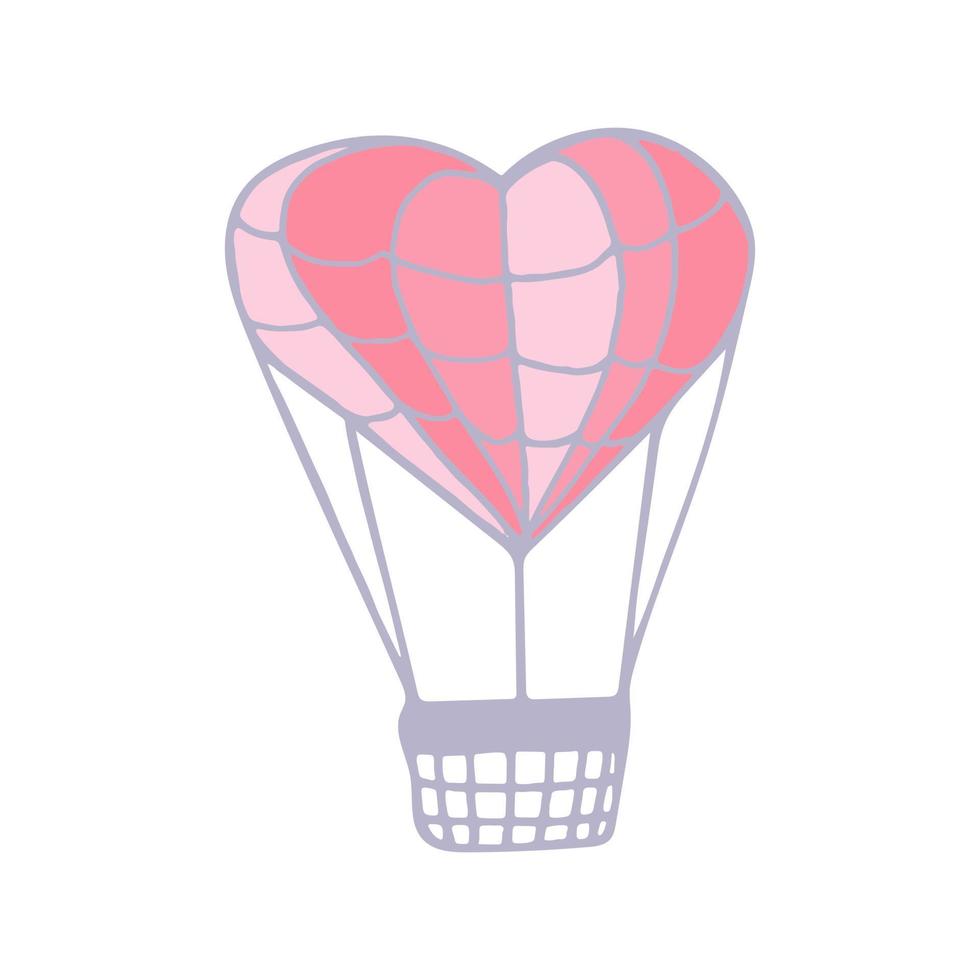 balloon heart hand drawn. . icon sticker love vector