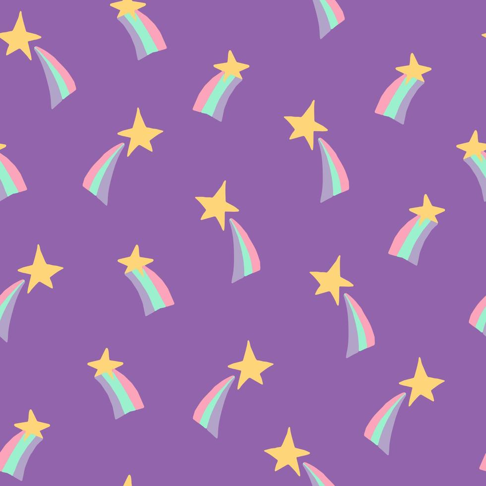 star, rainbow, heart seamless pattern hand drawn. . wallpaper, wrapping paper, textile, background fairy tale nursery pastel cute vector