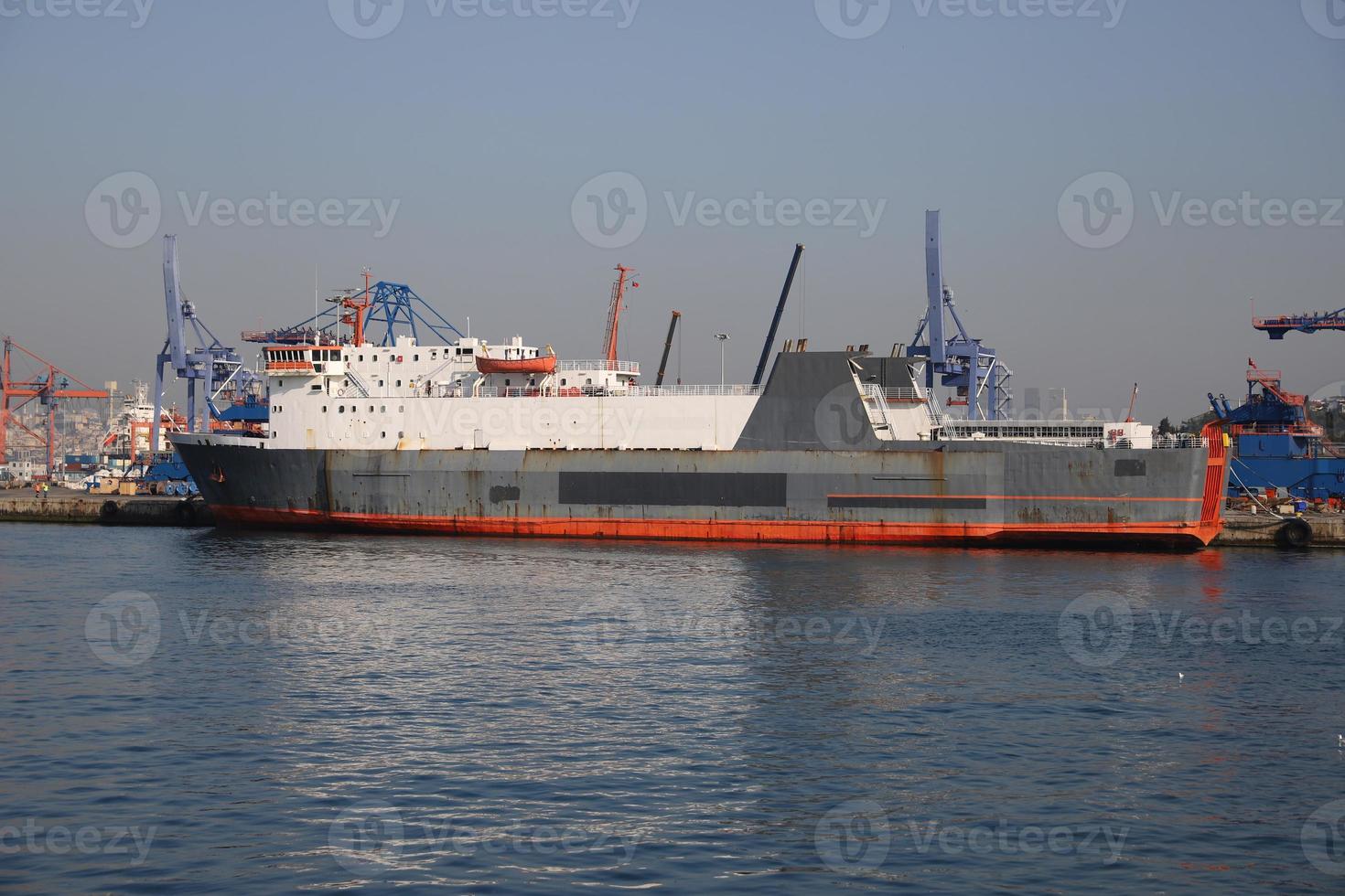 Cargo Ship in Port photo