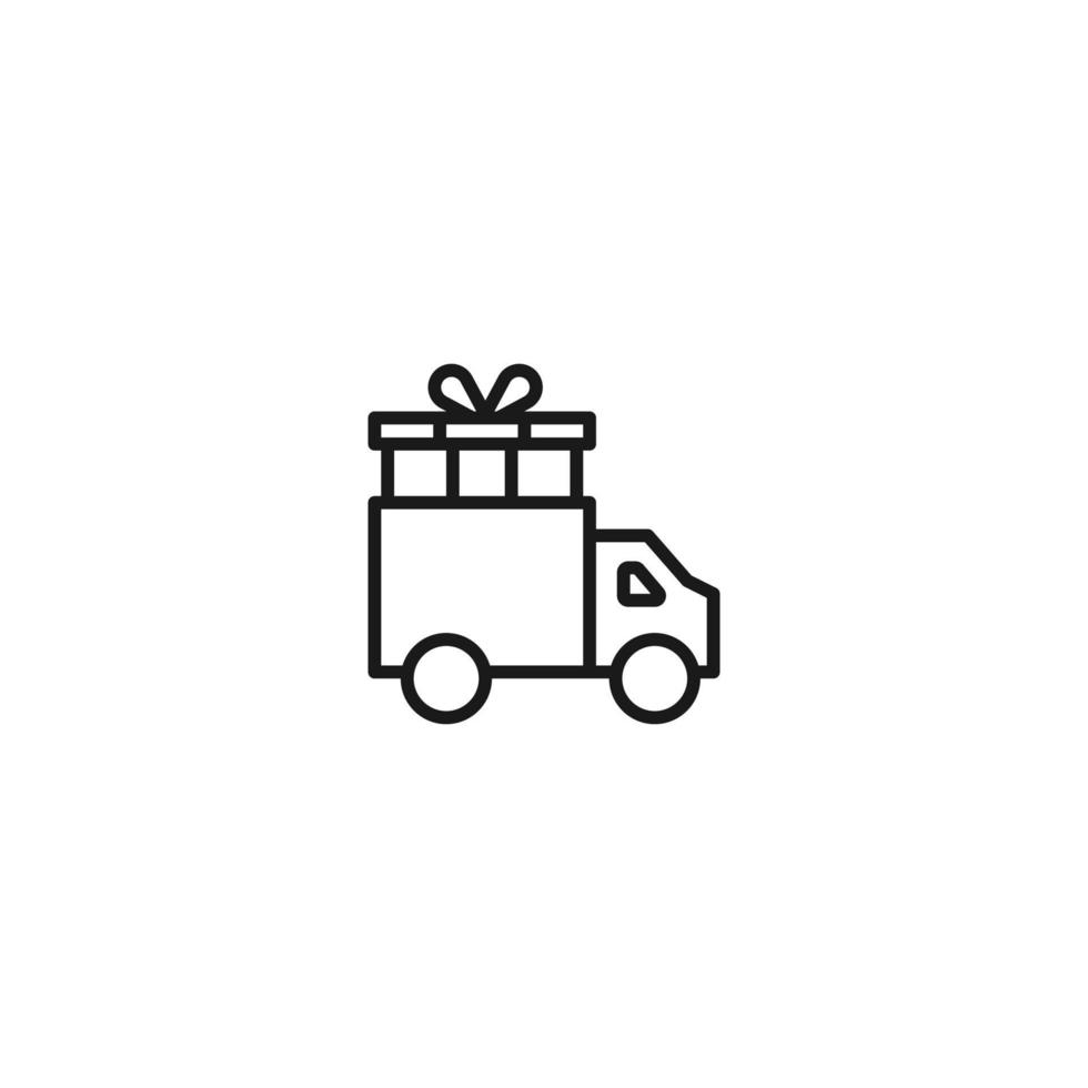 Delivery van filled line icon. linear style sign for mobile concept and web design. Outline vector icon. Symbol, logo illustration. Vector graphic