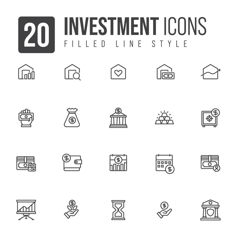 Simple Set of Investment Related Vector Line Icons. linear style sign for mobile concept and web design. line vector icon. Symbol, logo illustration.