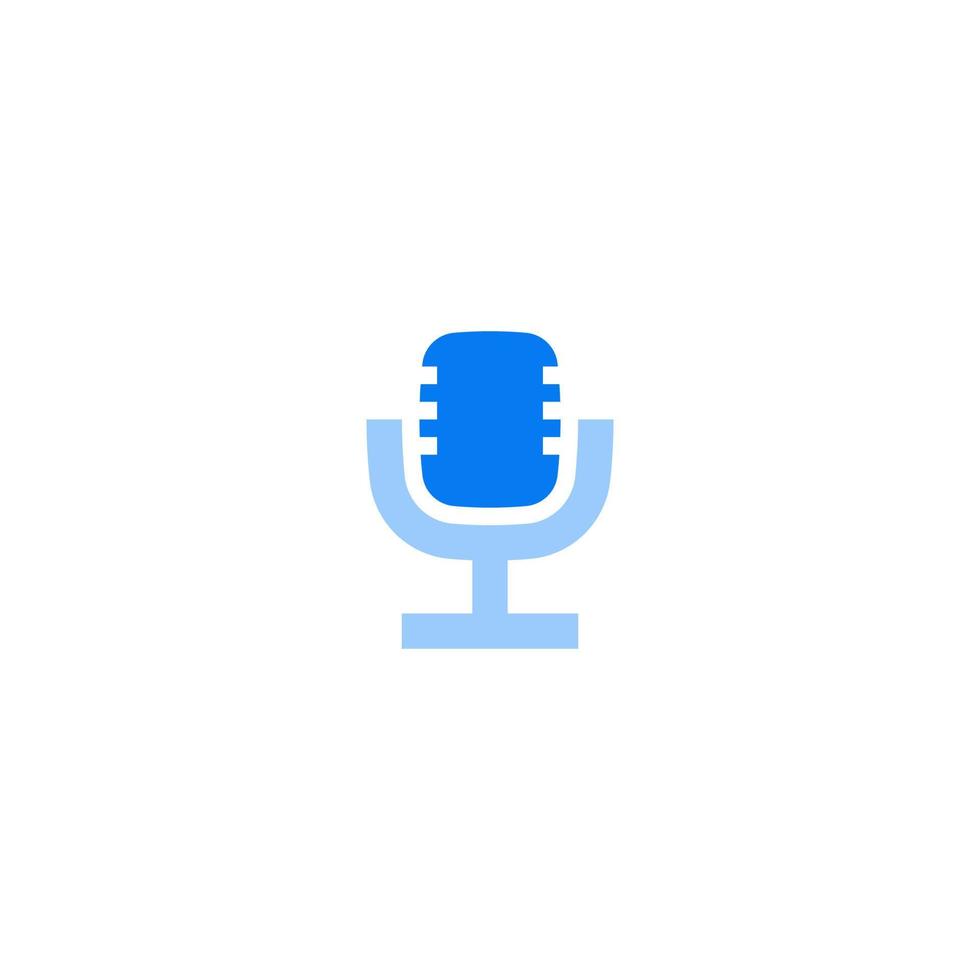 Microphone flat line icon. linear style sign for mobile concept and web design. Outline vector icon. Symbol, logo illustration. Vector graphic