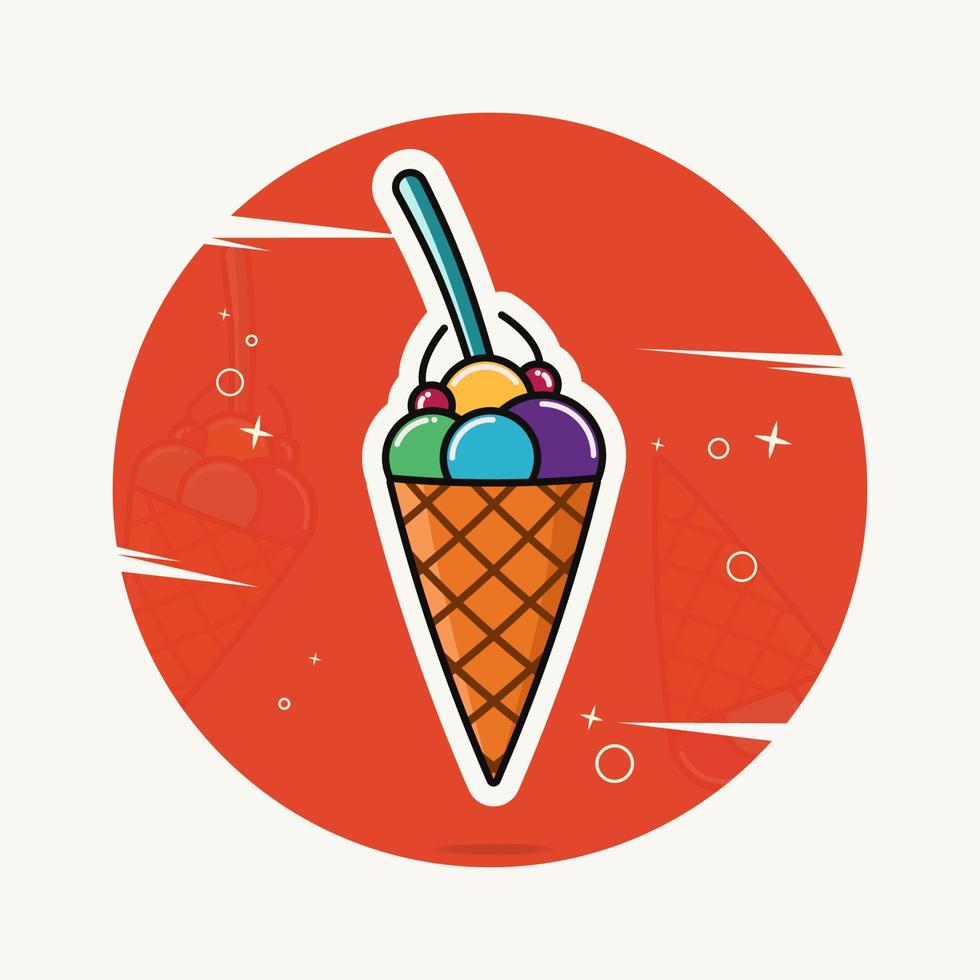 Ilustración de vector de diseño de icono de helado