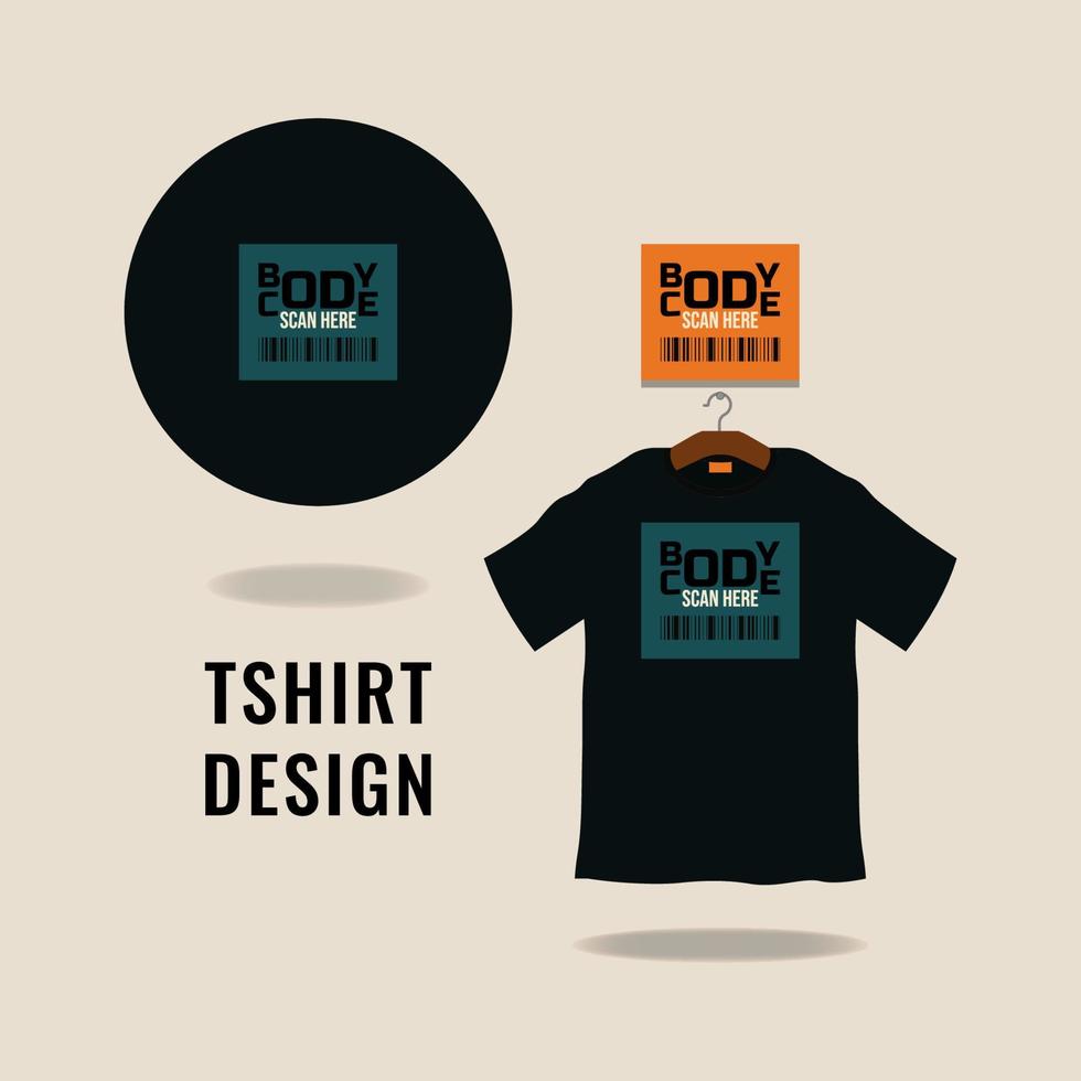 Body code with bar code t shirt design vector illustration