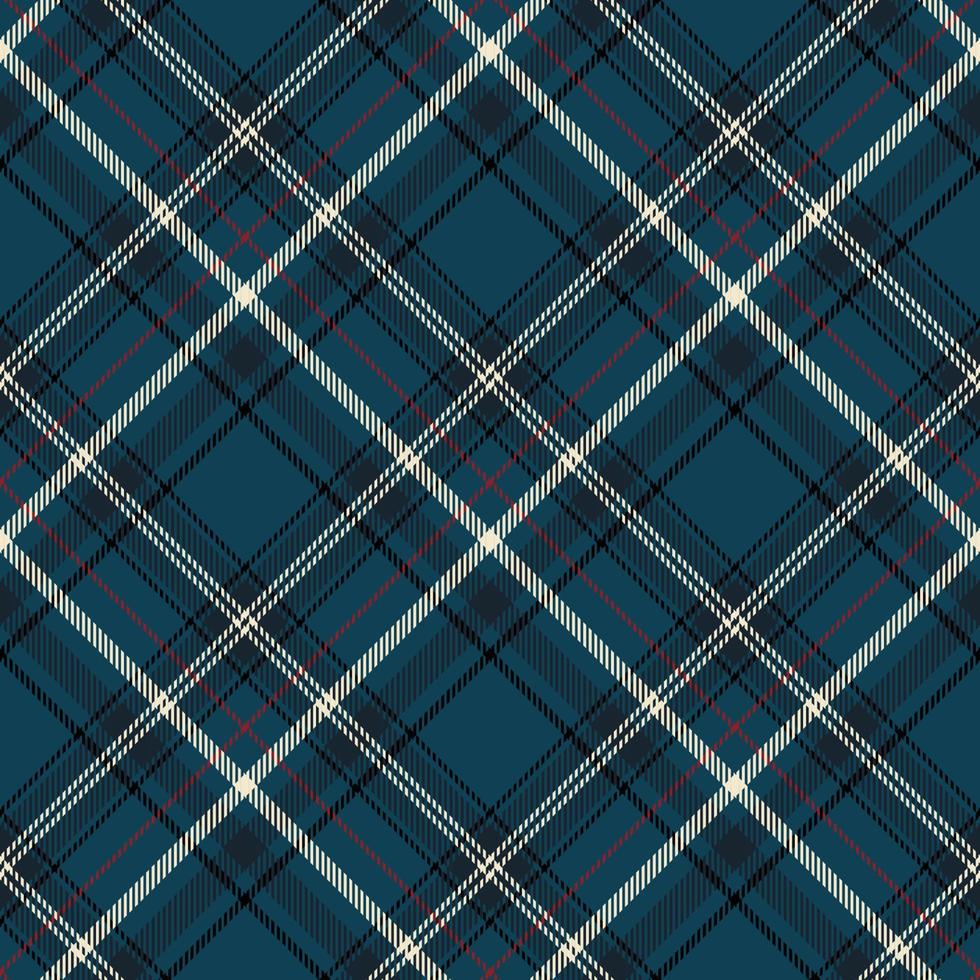 Scottish tartan plaid with squared pattern. Textured seamless in blue, white, black and red for fabric design vector