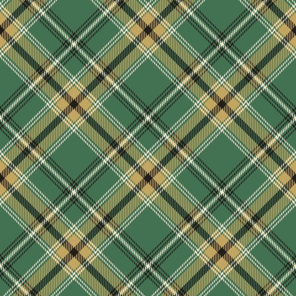 Tartan check pattern in green, brown, white and black. Textured seamless plaid for skirt, jacket, shirt  or other textile design vector